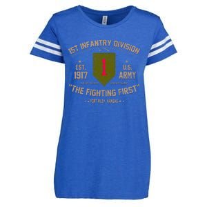 1st Infantry Division Veteran The Fighting First Enza Ladies Jersey Football T-Shirt