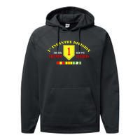 1st Infantry Division Vietnam Veteran, The Big Red One Performance Fleece Hoodie