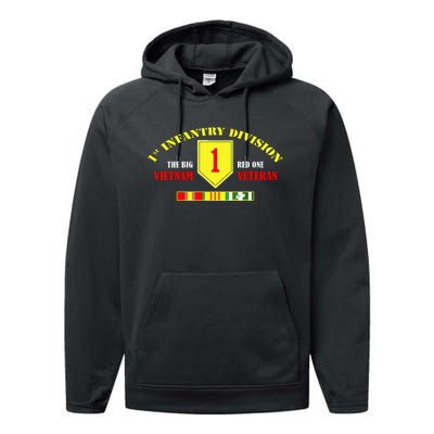 1st Infantry Division Vietnam Veteran, The Big Red One Performance Fleece Hoodie