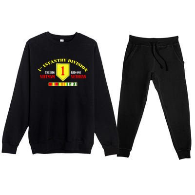 1st Infantry Division Vietnam Veteran, The Big Red One Premium Crewneck Sweatsuit Set