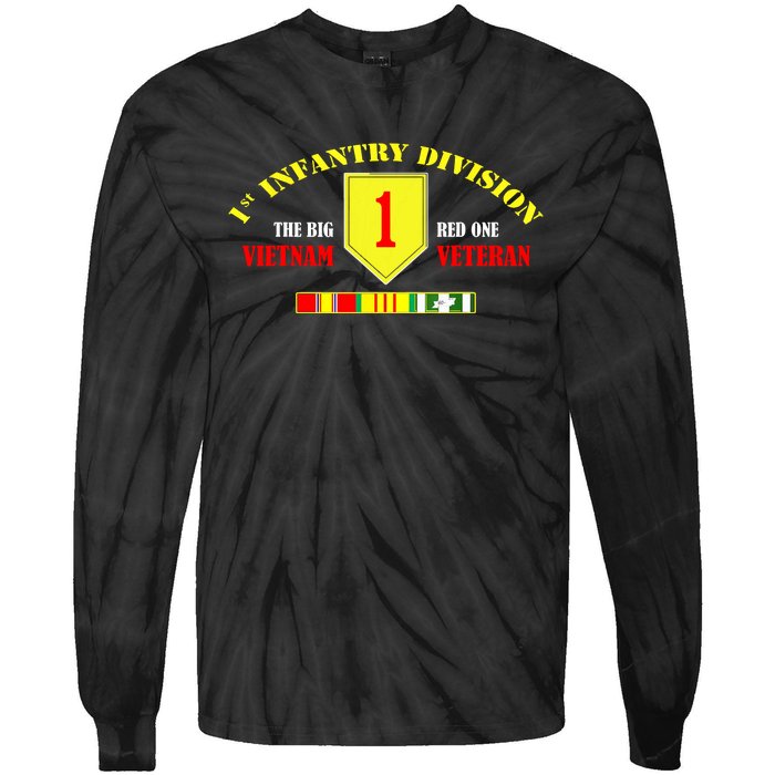 1st Infantry Division Vietnam Veteran, The Big Red One Tie-Dye Long Sleeve Shirt