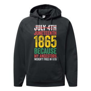 1865 Is Freedom Day My Ancestors Not Free In 1776 Juneteenth Performance Fleece Hoodie