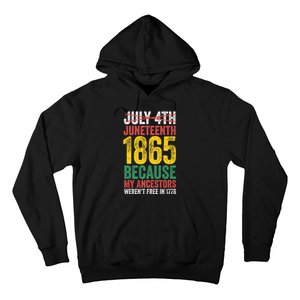 1865 Is Freedom Day My Ancestors Not Free In 1776 Juneteenth Hoodie