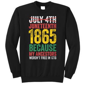 1865 Is Freedom Day My Ancestors Not Free In 1776 Juneteenth Sweatshirt