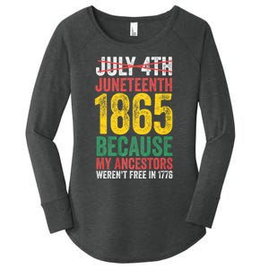 1865 Is Freedom Day My Ancestors Not Free In 1776 Juneteenth Women's Perfect Tri Tunic Long Sleeve Shirt