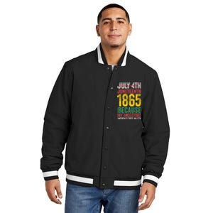 1865 Is Freedom Day My Ancestors Not Free In 1776 Juneteenth Insulated Varsity Jacket