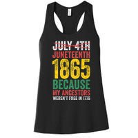 1865 Is Freedom Day My Ancestors Not Free In 1776 Juneteenth Women's Racerback Tank