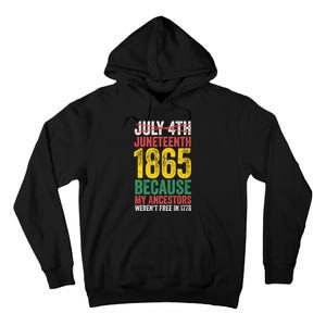 1865 Is Freedom Day My Ancestors Not Free In 1776 Juneteenth Tall Hoodie