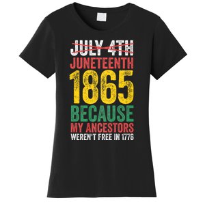 1865 Is Freedom Day My Ancestors Not Free In 1776 Juneteenth Women's T-Shirt