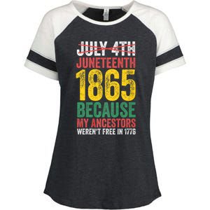 1865 Is Freedom Day My Ancestors Not Free In 1776 Juneteenth Enza Ladies Jersey Colorblock Tee