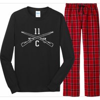 11c Infantry Mortarman Crossed Rifles Long Sleeve Pajama Set