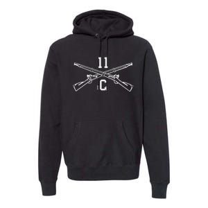 11c Infantry Mortarman Crossed Rifles Premium Hoodie