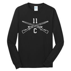 11c Infantry Mortarman Crossed Rifles Tall Long Sleeve T-Shirt