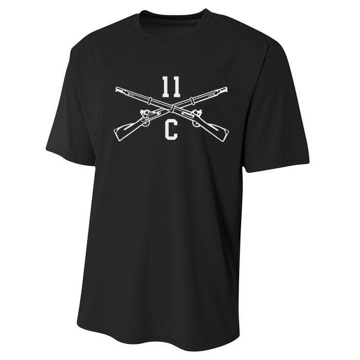 11c Infantry Mortarman Crossed Rifles Performance Sprint T-Shirt