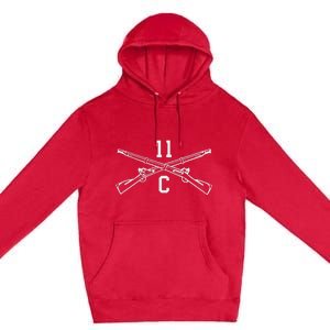 11c Infantry Mortarman Crossed Rifles Premium Pullover Hoodie