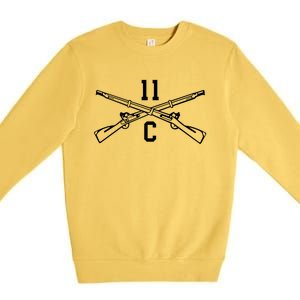 11c Infantry Mortar Crossed Rifles Gift Premium Crewneck Sweatshirt