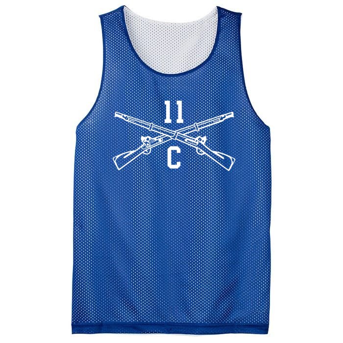 11c Infantry Mortar Crossed Rifles Gift Mesh Reversible Basketball Jersey Tank