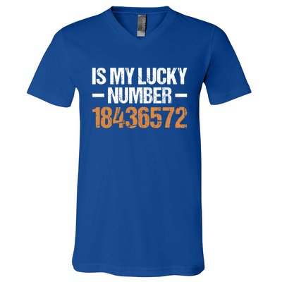 18436572 Is My Lucky Number V8 Engine Gift V-Neck T-Shirt