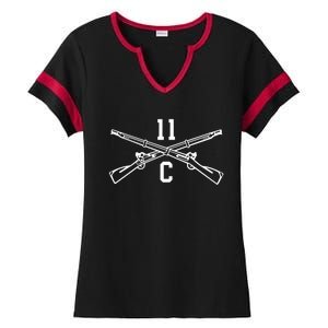 11c Infantry Mortar Crossed Rifles Gift Ladies Halftime Notch Neck Tee