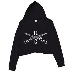 11c Infantry Mortar Crossed Rifles Gift Crop Fleece Hoodie