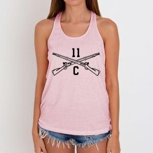 11c Infantry Mortar Crossed Rifles Gift Women's Knotted Racerback Tank