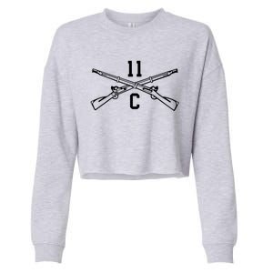 11c Infantry Mortar Crossed Rifles Gift Cropped Pullover Crew