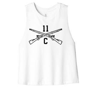 11c Infantry Mortar Crossed Rifles Gift Women's Racerback Cropped Tank