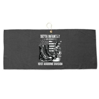 187th Infantry Regiment 101st Airborne Division Veteran Large Microfiber Waffle Golf Towel