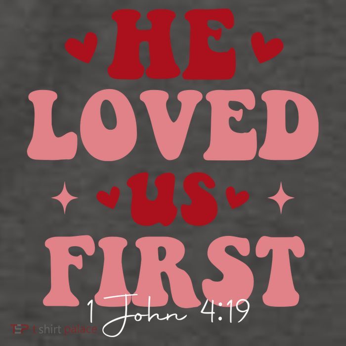 1 John 4 19 He Loved Us First Vector Backpack