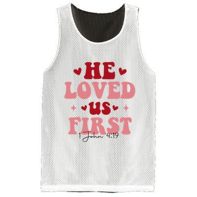 1 John 4 19 He Loved Us First Mesh Reversible Basketball Jersey Tank