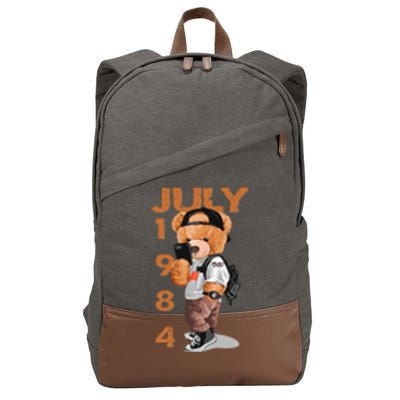 1984 July Born In Cotton Canvas Backpack