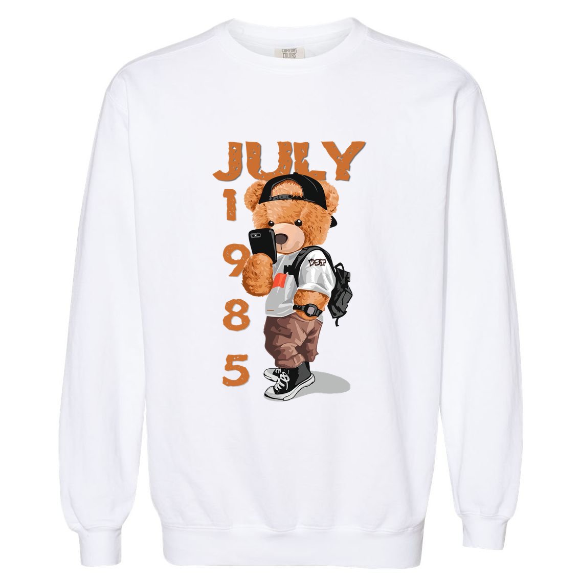 1985 July Born In Garment-Dyed Sweatshirt