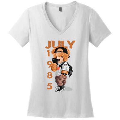 1985 July Born In Women's V-Neck T-Shirt