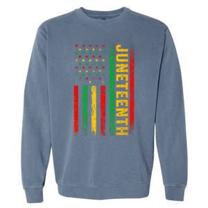 1865 Juneteenth Black History American Flag African Garment-Dyed Sweatshirt