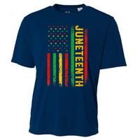 1865 Juneteenth Black History American Flag African Cooling Performance Crew T-Shirt