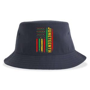 1865 Juneteenth Black History American Flag African Sustainable Bucket Hat