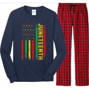 1865 Juneteenth Black History American Flag African Long Sleeve Pajama Set