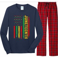 1865 Juneteenth Black History American Flag African Long Sleeve Pajama Set