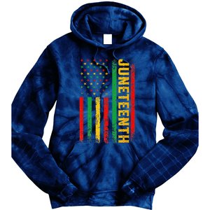 1865 Juneteenth Black History American Flag African Tie Dye Hoodie