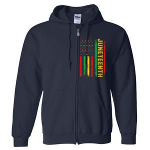 1865 Juneteenth Black History American Flag African Full Zip Hoodie