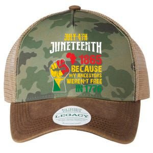 1865 Junenth Because My Ancestors WerenT Free In 1776 Cute Gift Legacy Tie Dye Trucker Hat