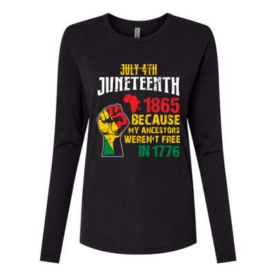 1865 Junenth Because My Ancestors WerenT Free In 1776 Cute Gift Womens Cotton Relaxed Long Sleeve T-Shirt