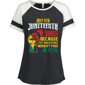 1865 Junenth Because My Ancestors WerenT Free In 1776 Cute Gift Enza Ladies Jersey Colorblock Tee