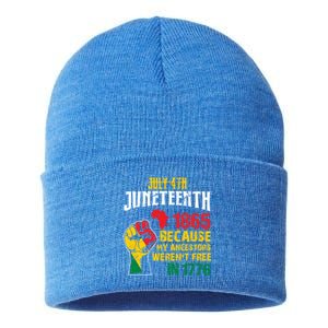 1865 Junenth Because My Ancestors WerenT Free In 1776 Cute Gift Sustainable Knit Beanie