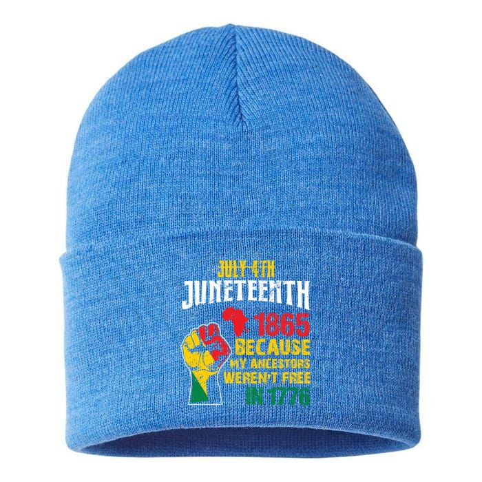 1865 Junenth Because My Ancestors WerenT Free In 1776 Cute Gift Sustainable Knit Beanie