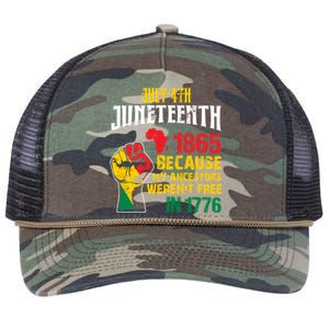 1865 Junenth Because My Ancestors WerenT Free In 1776 Cute Gift Retro Rope Trucker Hat Cap