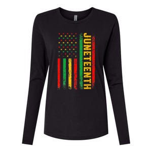 1865 Juneteenth Black History American Flag African Womens Cotton Relaxed Long Sleeve T-Shirt