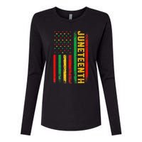 1865 Juneteenth Black History American Flag African Womens Cotton Relaxed Long Sleeve T-Shirt