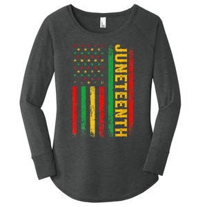 1865 Juneteenth Black History American Flag African Women's Perfect Tri Tunic Long Sleeve Shirt