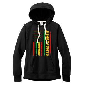 1865 Juneteenth Black History American Flag African Women's Fleece Hoodie